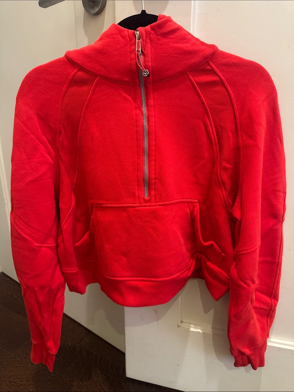 lululemon athletica Red Half-Zip Cowl Pullover Sweater